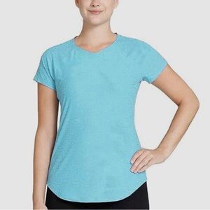 90 Degree By Reflex Women's Short Sleeve Performance Tee in Light Blue